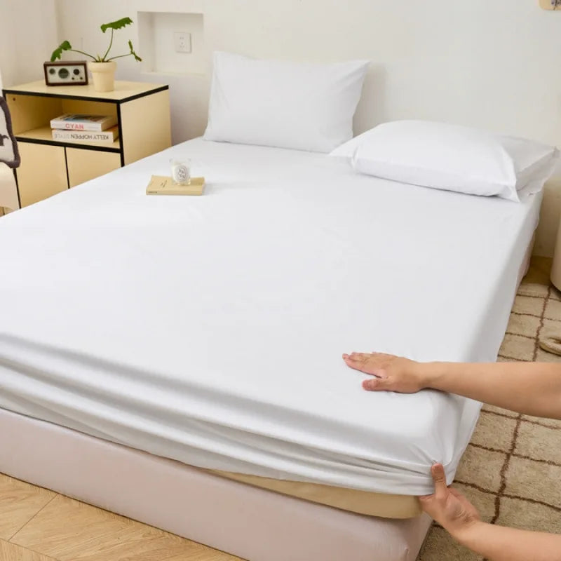 Afralia™ Tropical Palm Leaf Print Double Bed Fitted Sheet - Soft & Comfortable All-Season Mattress Protector