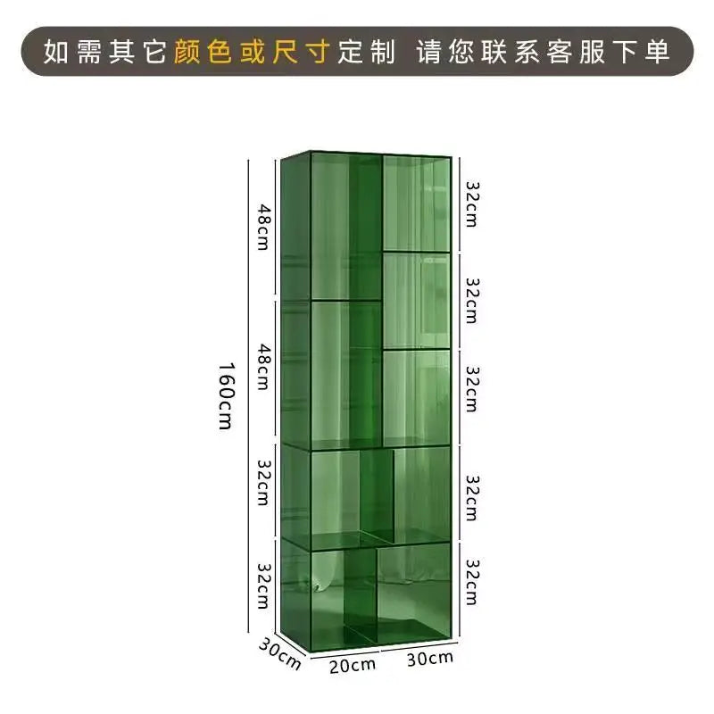 Afralia™ Modern Acrylic Bookcase Shelves: Light Luxury Art Museum Display Bookshelf