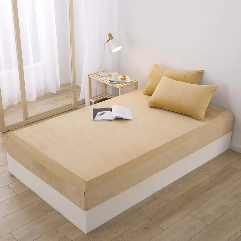 Afralia™ Milk Velvet Single Bed Fitted Sheet: High-Quality Adult Mattress Protector