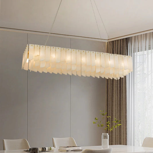 Afralia™ LED Gold Spanish Lucite Chandelier for Luxe Living Room Ceiling Decor