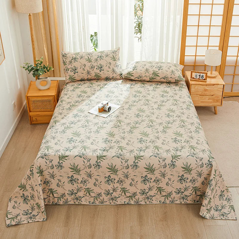 Afralia™ Cartoon Printed Cotton Bedspread | Queen King | Durable Coarse Cloth | All Seasons