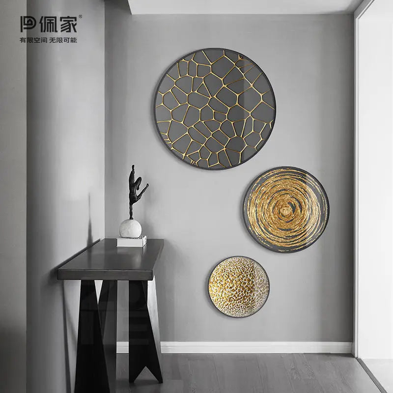 Afralia™ Gold Foil Abstract Decorative Painting for Luxury Dining Spaces