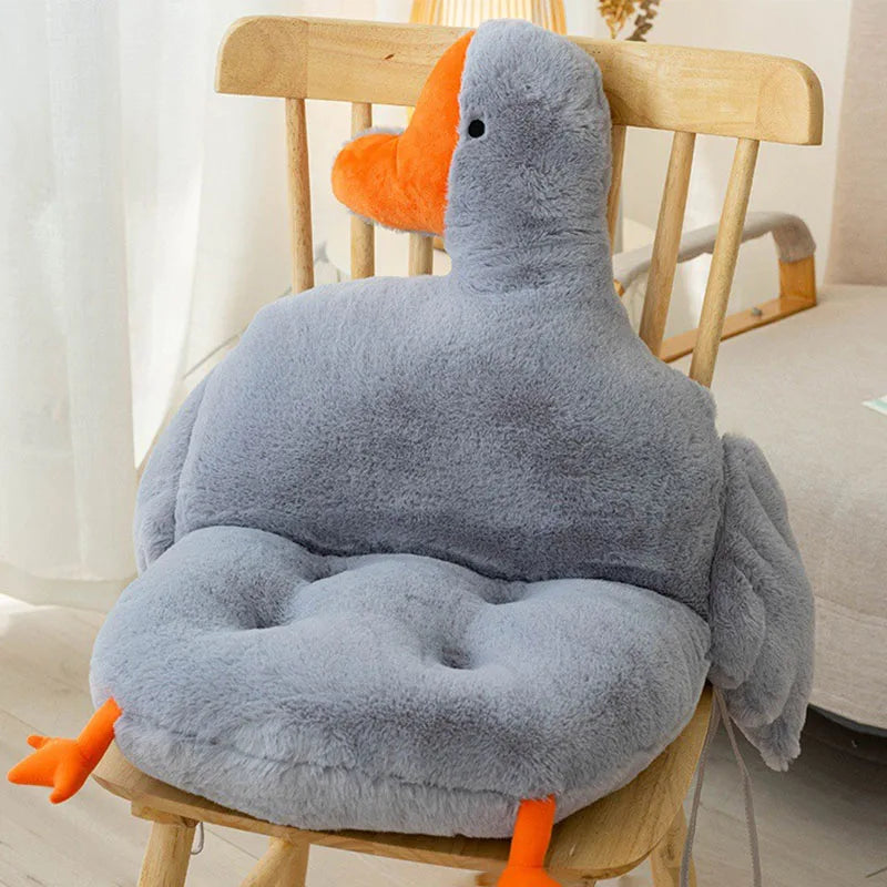 Afralia™ Solid Goose Backrest Cushion: Ultra Soft Cartoon Design for Office Chair, Home Decor