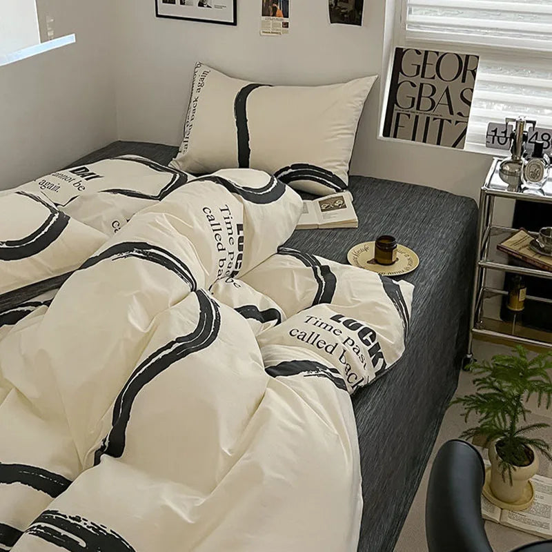 Afralia™ Nordic Cotton Printed Bedding Set for Twin Beds - Ultra Soft & Skin Friendly Home Bedclothes