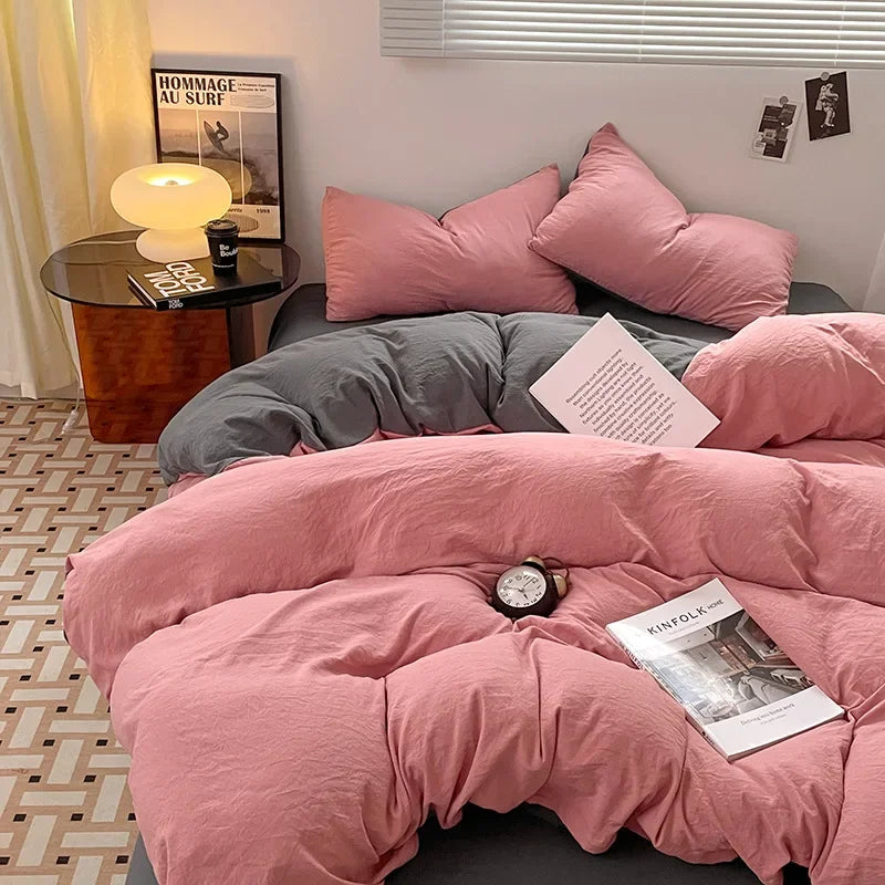 Afralia™ Cotton Bedding Set: Soft Duvet Sheets, Pillowcases, Comforter Set - All Seasons Comfort
