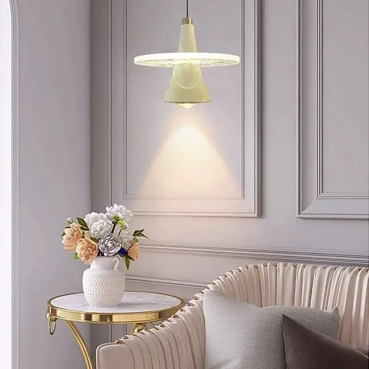 Afralia™ LED Flying Saucer Chandelier Modern Pendant Light for Dining Bedroom - Frisbi Italy Designer