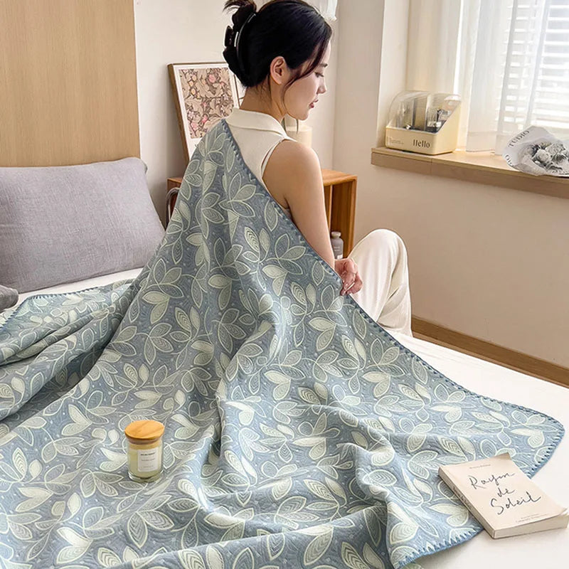 Afralia™ Cotton Towel Blanket, Rural Printed Thin Quilt - Luxury Breathable Bedspread