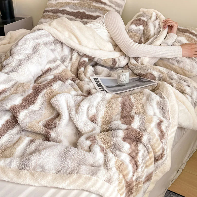 Afralia™ Luxury Rabbit Plush Blanket: Soft, Thick, Multifunctional Bedspread for Home and Office