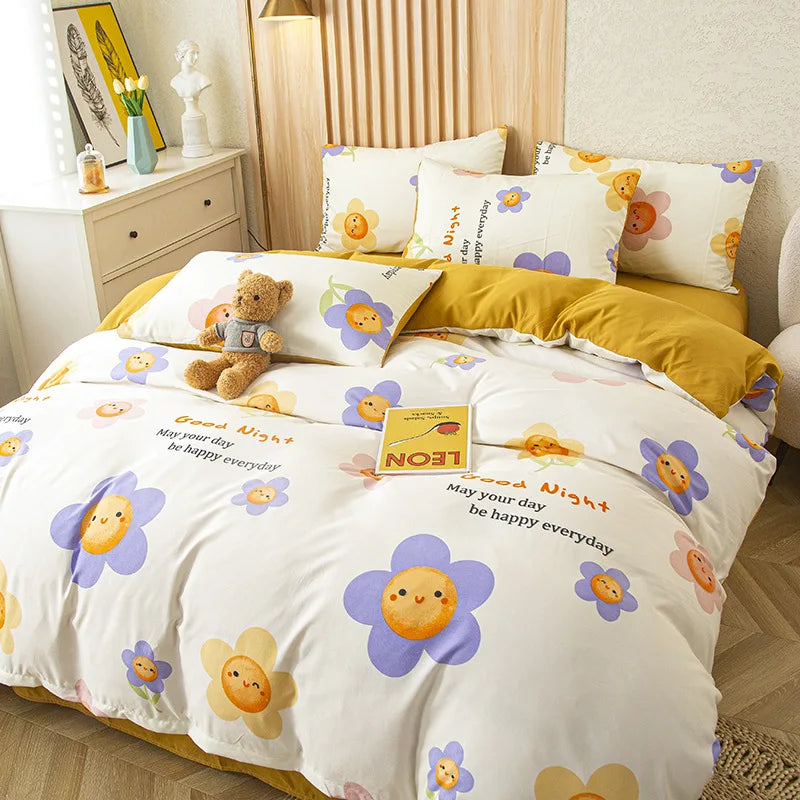 Afralia™ Floral Print Bedding Set - Cozy & Vibrant Quilt Set for Home, Bedroom, Dorm
