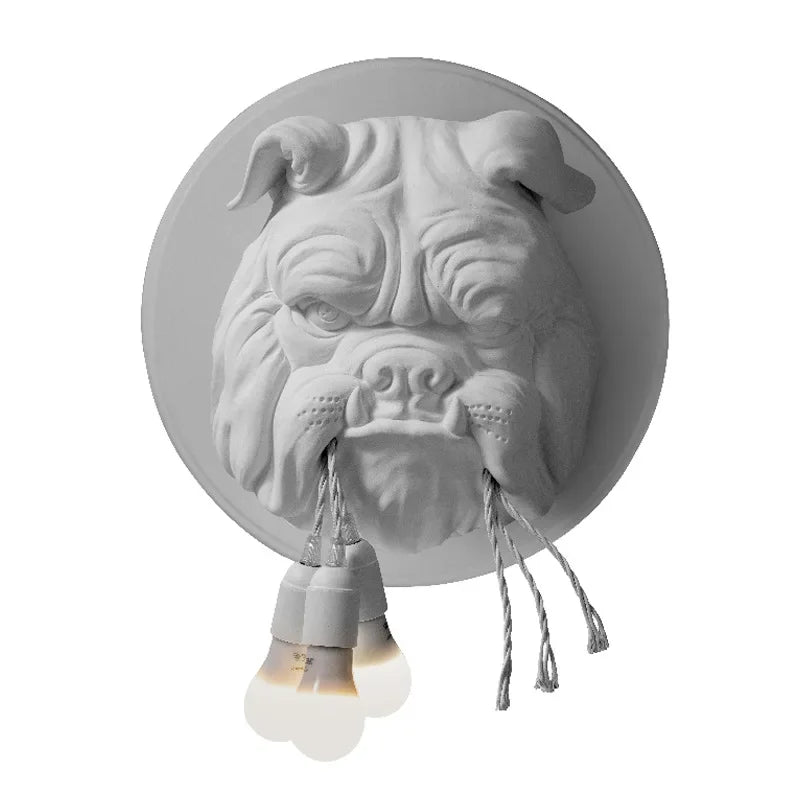 Afralia™ Bulldog Resin Wall Lamp for Stylish Home Decor Lighting