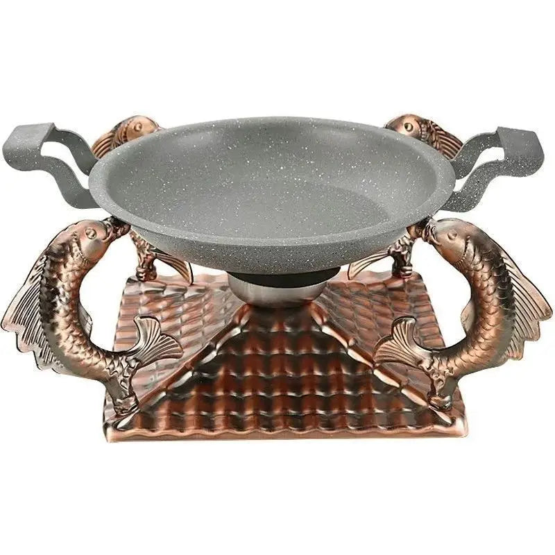 Afralia™ Seafood & Meat Hot Pot Set with Solid Alcohol Stove