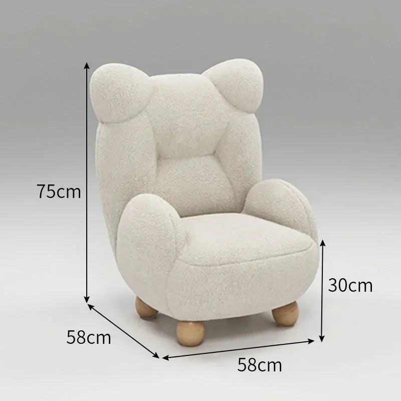 Afralia™ Kids' Lamb Velvet Bear Sofa Chair: Cute & Cozy Single Seat for Bedroom & Living Room