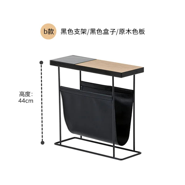 Afralia™ Minimalist Nordic Side Table with Magazine Storage Shelf