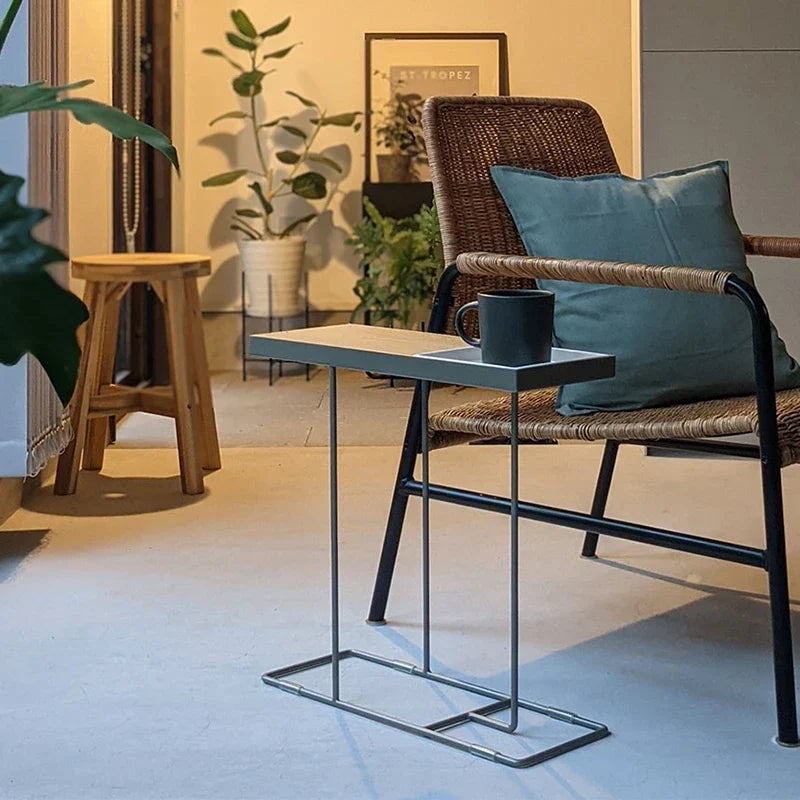 Afralia™ Minimalist Nordic Side Table with Magazine Storage Shelf