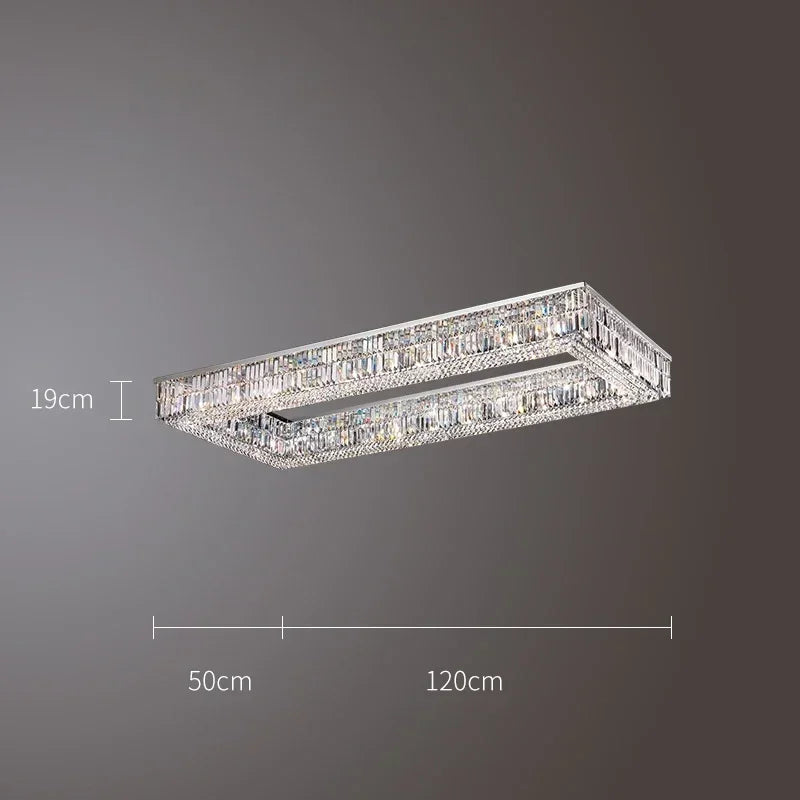 Afralia™ Modern Crystal Chandelier Chrome Stainless Steel Hanging Light Fixtures