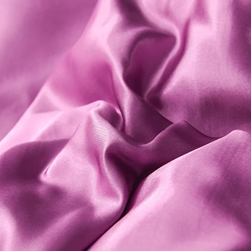 Afralia™ Ice Rayon Satin Bedding Set: Cooling, Soft, Summer Comfort for Twin-Double Bed