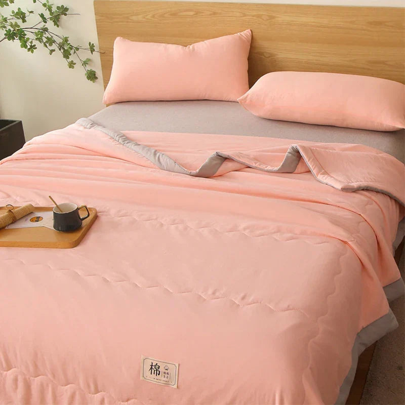 Afralia™ Pure Cotton Summer Quilt: Soft, Breathable, Washable, Skin-Friendly Blanket