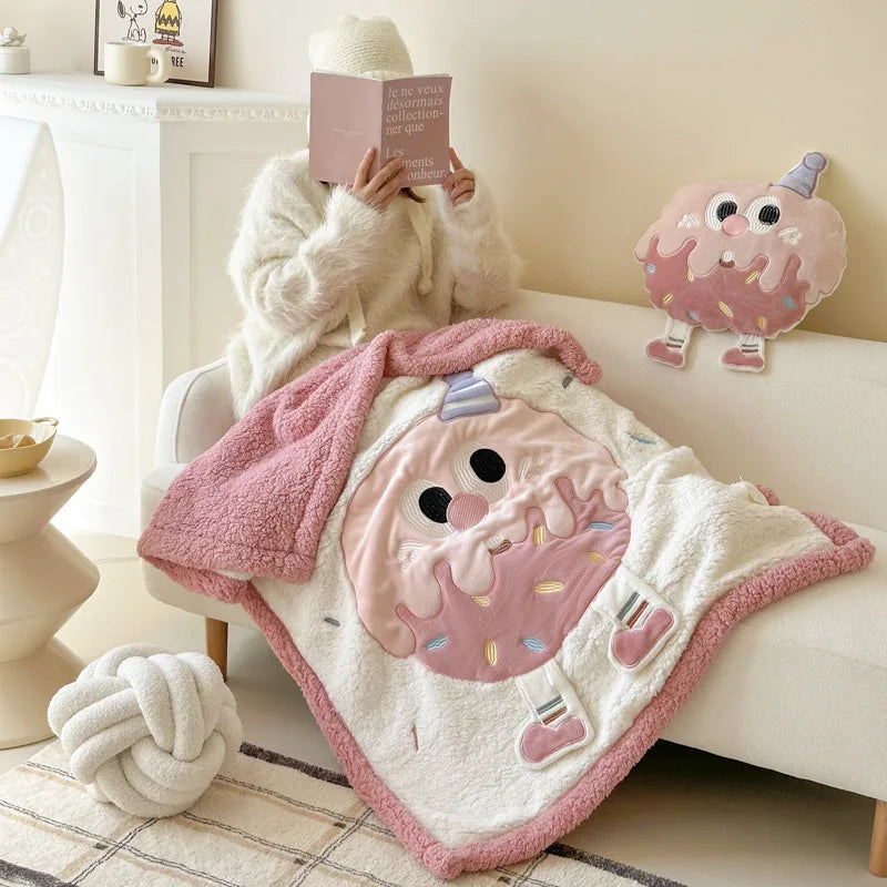 Afralia™ Cartoon Lamb Wool Blanket: Soft & Warm Sofa Cover for Autumn/Winter