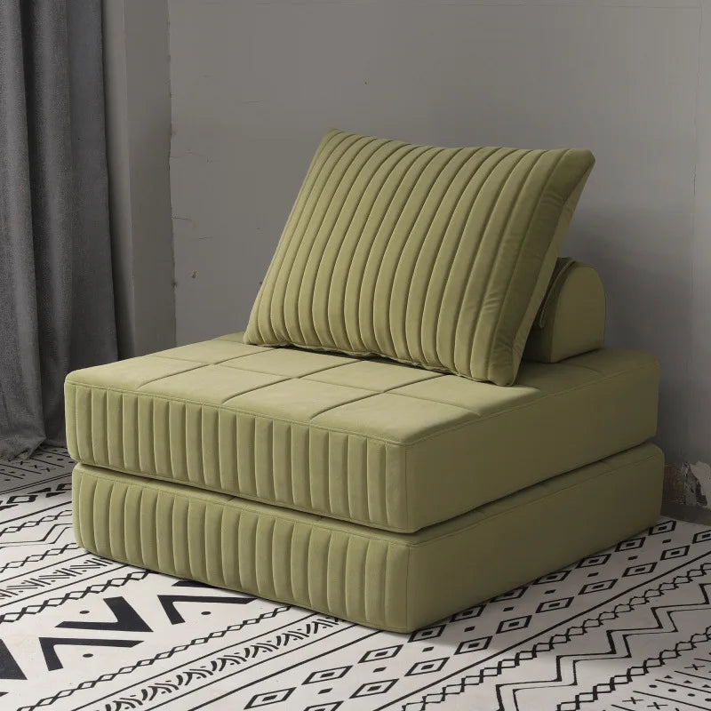 Afralia™ Luxury Corduroy Double Sofa Bed - Italian Style Retro Design
