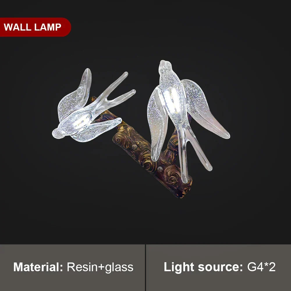 Afralia™ Swallow Branch Chandelier: Luxury Dining Room Living Room Designer Pendant Lamp