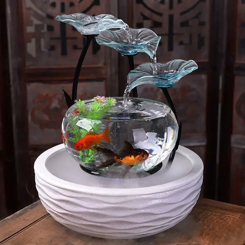 Afralia™ Serene Waterscape Fountain Decor for Living Room TV Cabinet & Desktop
