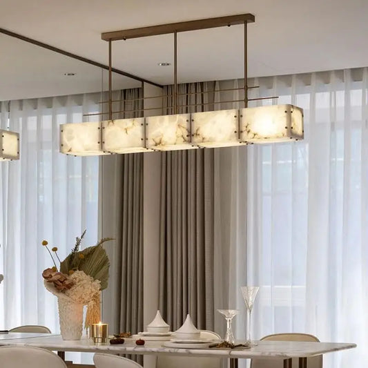 Afralia™ Marble Chandelier Pendant Light, Copper & Bronze, Modern Minimalist Dining Room Kitchen Lamp