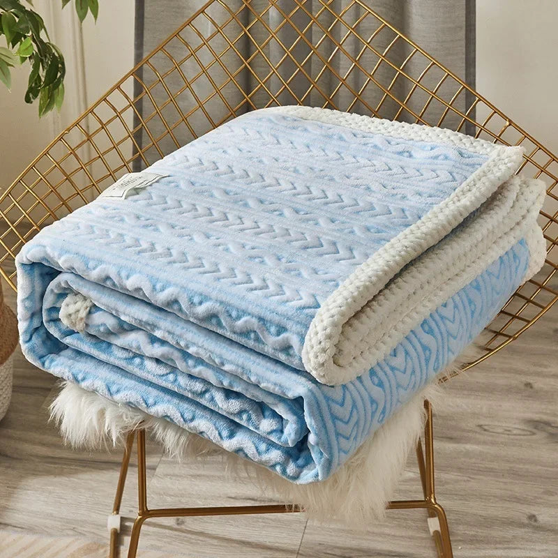 Afralia™ Coral Fleece Flannel Blanket: Cozy Single/Queen Size Little Quilt - Winter Office/Dorm Warmth