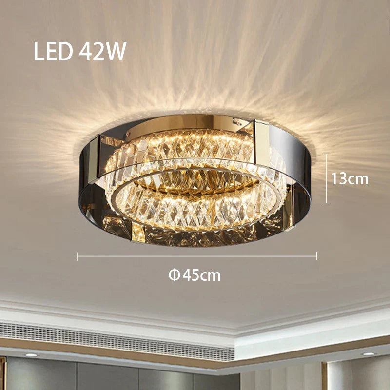 Afralia™ Crystal LED Ceiling Chandelier Modern Dimmable Luxury Light Fixture