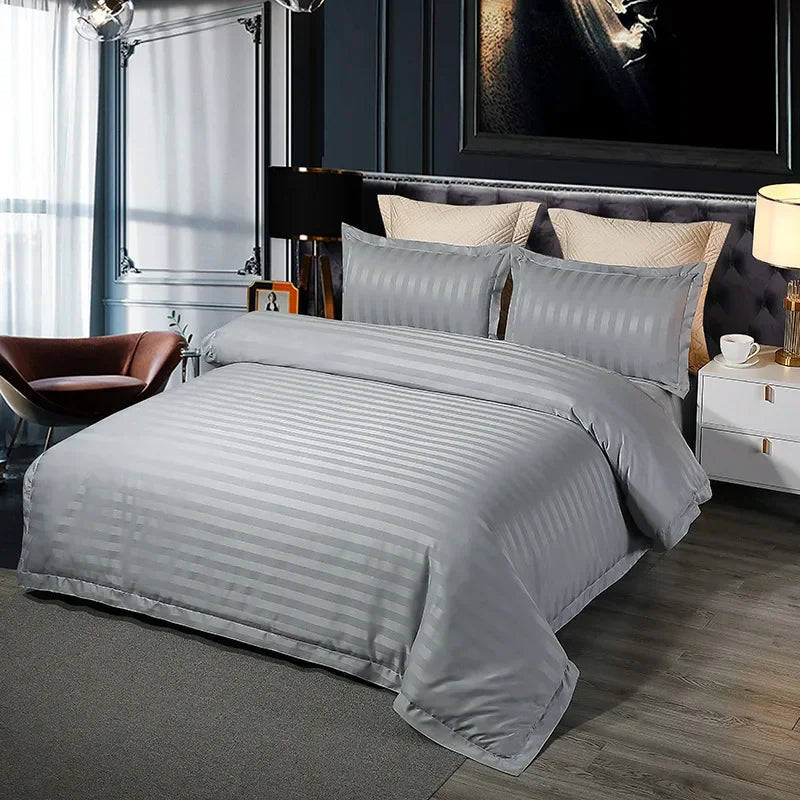 Afralia™ Solid Color Hotel Homestay Bedding Set - Wrinkle-free & Durable
