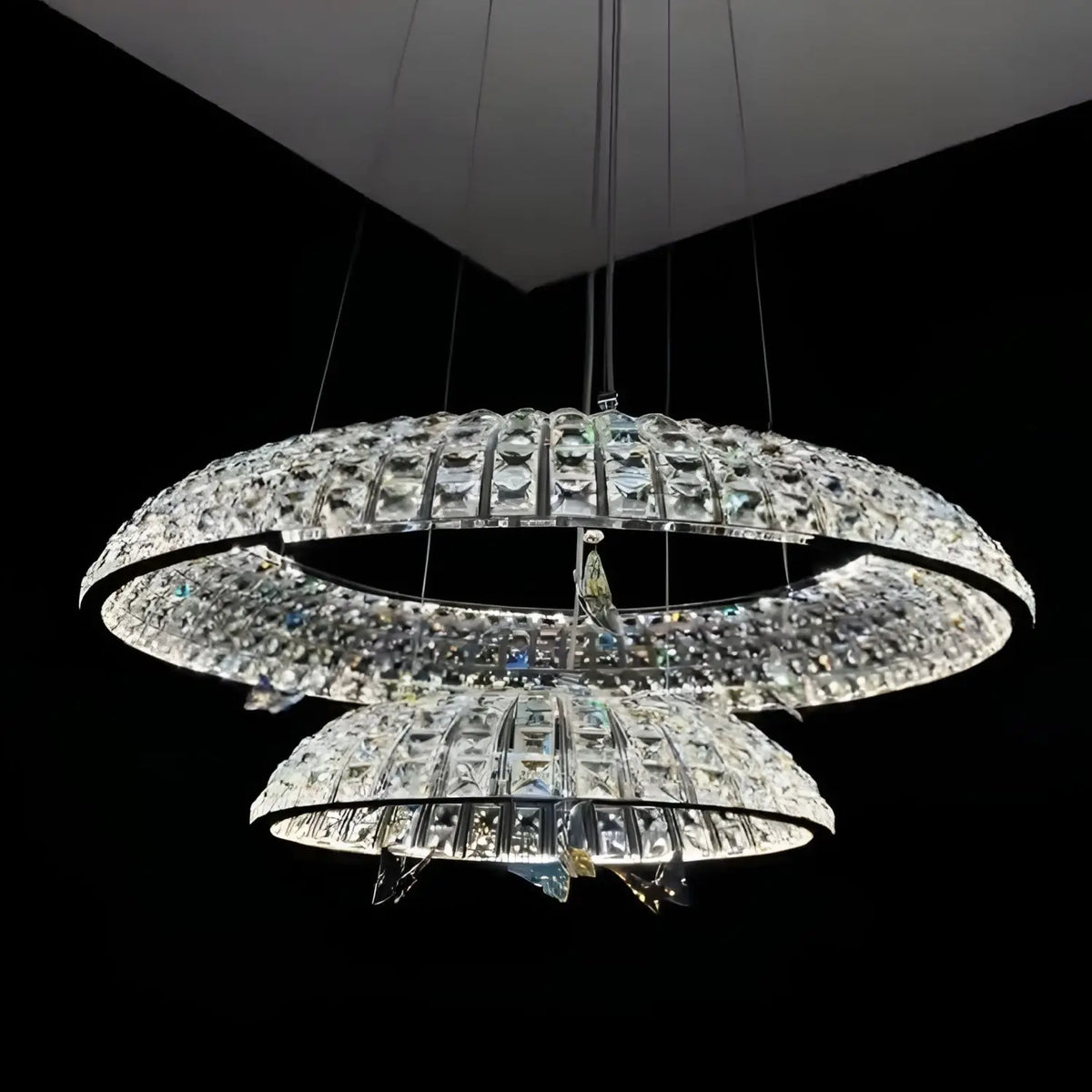 Afralia Crystal Butterfly Pendant Light: Italian Postmodern Luxury Lamp for Villa Duplex Building