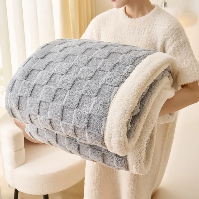 Afralia™ Taffeta Velvet Warm Blanket for Single Bed - Soft Nap Flannel Throws Blankets