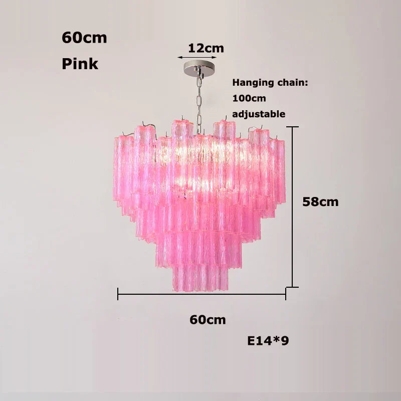Afralia™ Glass Tube LED Chandelier - Dimmable Hanging Light for Dining Room