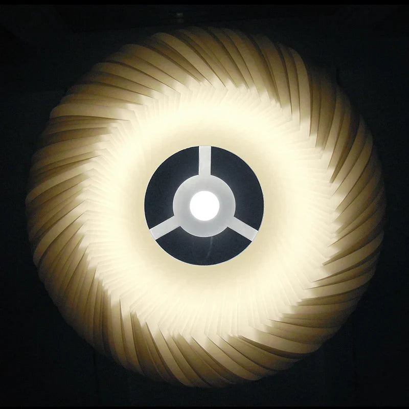 Afralia™ White LED Pendant Light with Parchment Art Ceiling Lamp