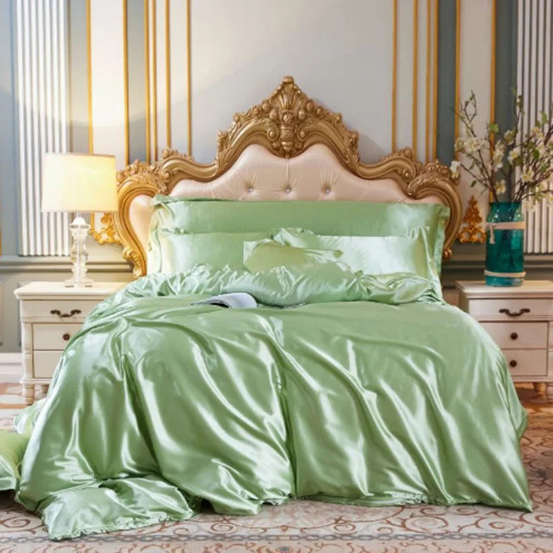 Afralia™ Silk Bedding Set: Smooth 100% Silk Comforter Cover Sets for Full Twin King Queen