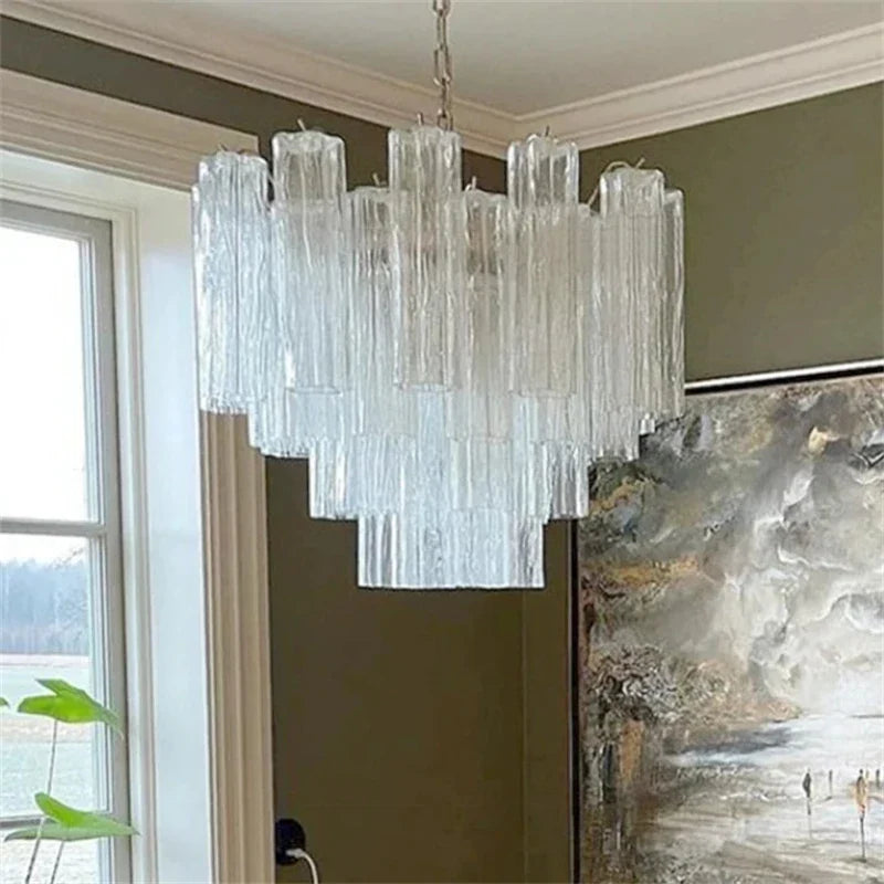 Afralia™ Crystal Glass Chandelier Pendant Light for Dining Living Bedroom Ceiling