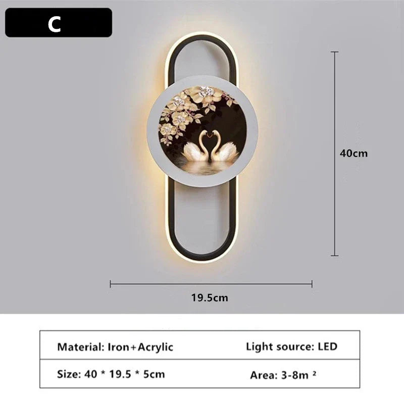 Afralia™ Wall Lamp for Bedroom Living Room Stairs, Creative Background Painting Decoration