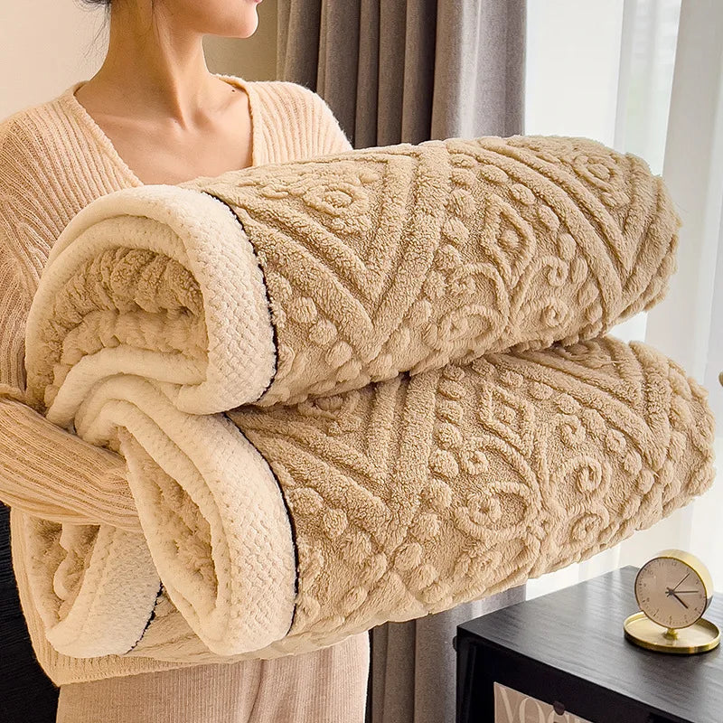 Afralia™ Soft Velvet Blanket: Thick Coral Fleece, Multi Functional Sofa Cover for Winter