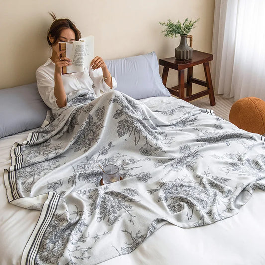 Afralia™ Bamboo Four Layer Gauze Summer Quilt - Cool & Refreshing Thin Blanket