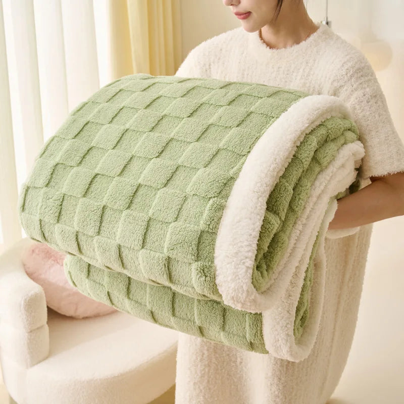 Afralia™ Taffeta Velvet Warm Blanket for Single Bed - Soft Nap Flannel Throws Blankets