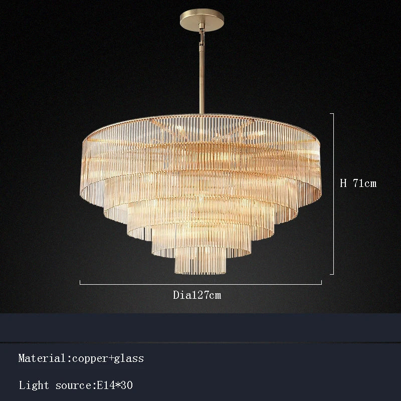 Afralia™ Nordic Luxury Brass Chandelier with Glass Shade