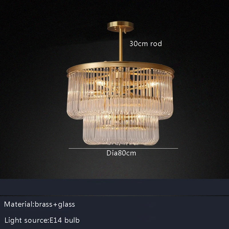 Afralia™ Brass Glass Bar Chandelier Modern Minimalist Designer Luxury Living Room Hanglamp