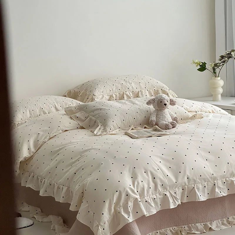Afralia™ Korean Floral Lace Duvet Cover: Luxury Soft Quilt for Queen King, Breathable Home Decor