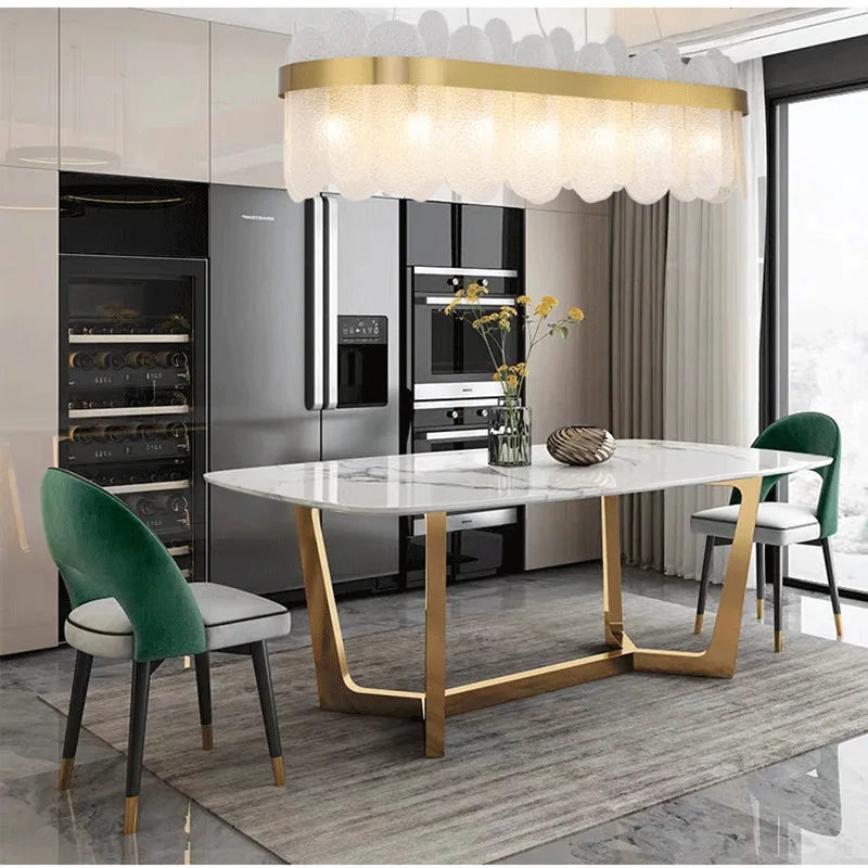 Afralia™ Smoke Grey Glass Pendant Chandelier for Modern Nordic Living Room