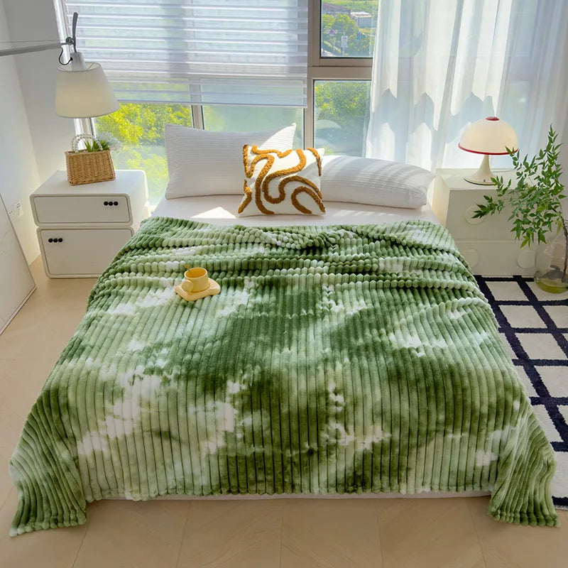 Afralia™ Marble Patterned Flannel Blanket - Multipurpose Office Nap Shawl & Cushion