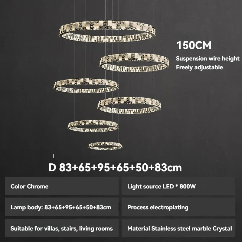 Afralia™ Black Acrylic Crystals Chandelier | Living Room Art Deco Ceiling Light