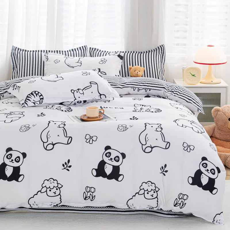 Afralia™ Animal Pattern Bedding Set - King/Queen Size Quilt Set for Comfortable Home.