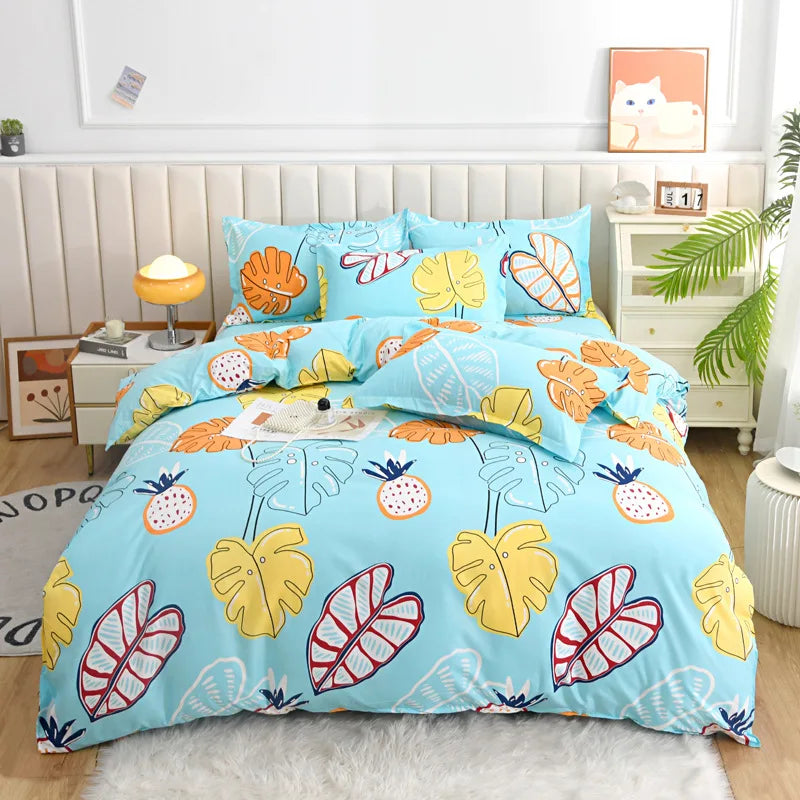 Afralia™ Pastoral Printed Cotton Comforter Cover for Queen King Bed - Four Seasons