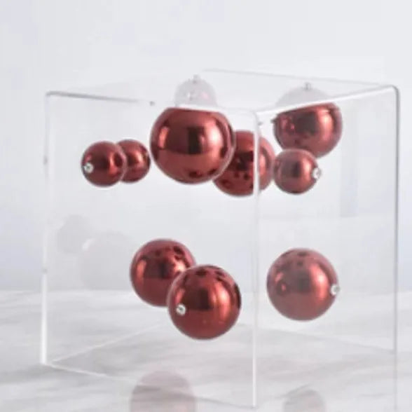 Afralia™ Abstract Metal Ball Artworks in Transparent Acrylic Container Boxes