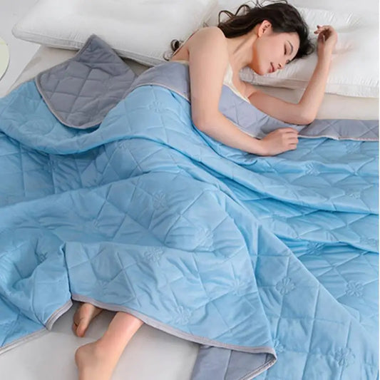 Afralia™ Summer Thin Silk Quilt, Lightweight Cool Silk Air-Conditioned Blanket