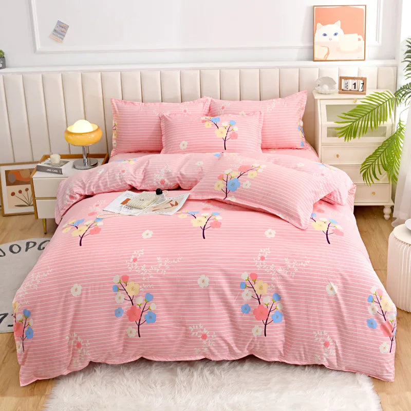 Afralia™ Pastoral Printed Cotton Comforter Cover for Queen King Bed - Four Seasons
